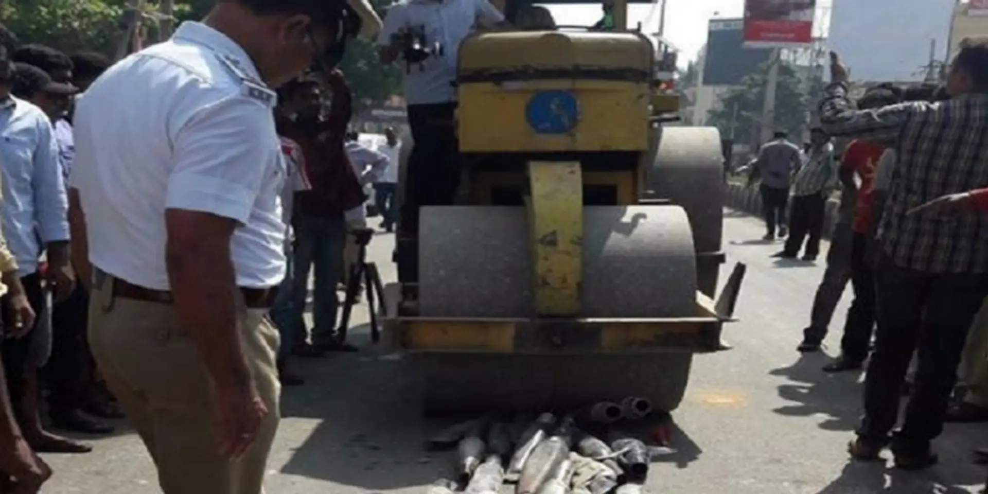 To fight noise pollution, Bengaluru police crushes tampered Royal Enfield exhausts