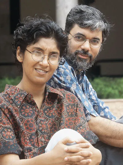 Ajay with Susan in 2001 at IGIDR
