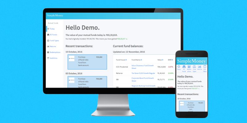 Y-Combinator-backed SimpleMoney automates tracking of mutual funds and equities using emails