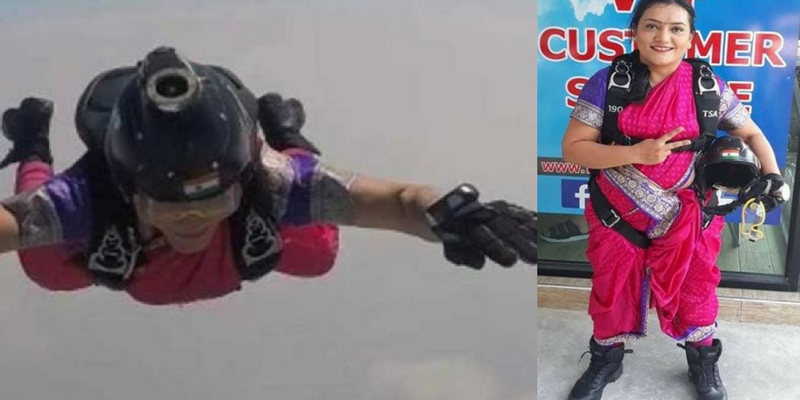 Meet the Pune skydiver who set a record in a Maharashtrian saree