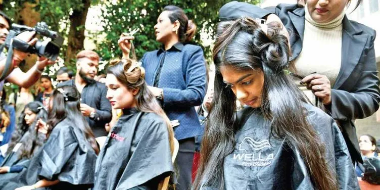 Bengaluru college girls donate hair to show support to cancer patients