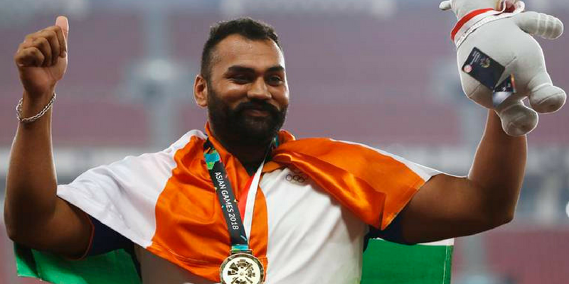 This 23-year-old dedicates his Asian Games shot put gold to his ailing father