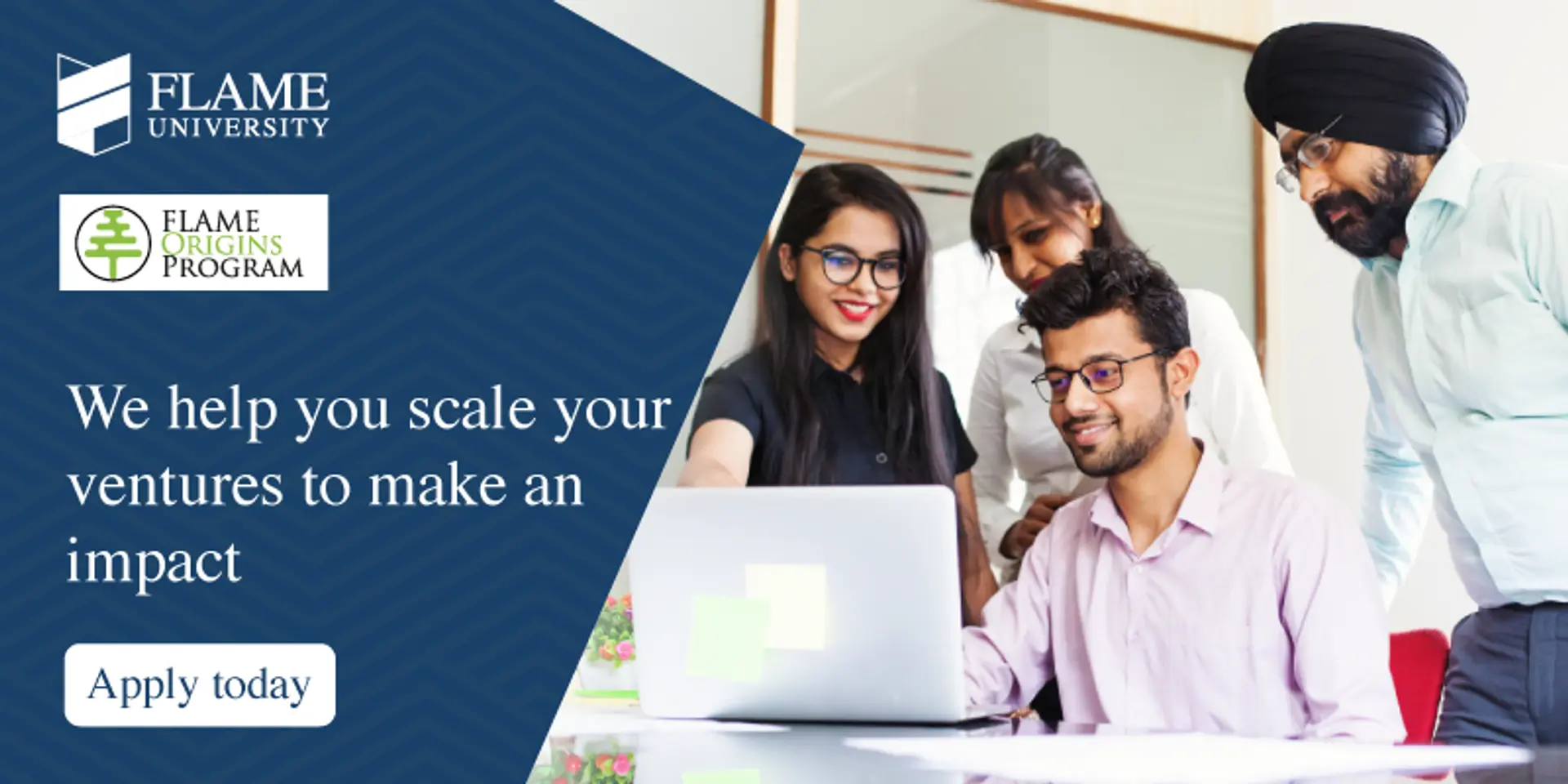 FLAME Origins Program – A structured accelerator program that helps early stage startups leap into the next orbit of growth