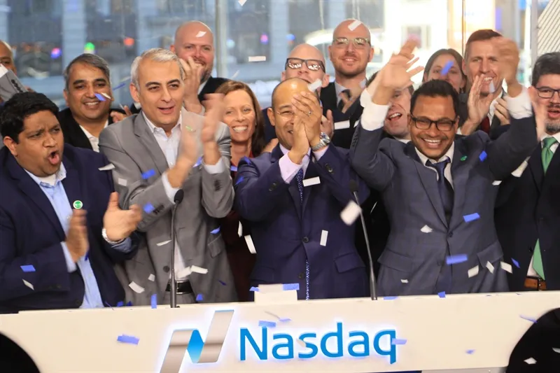AppD team pics from the opening bell ceremony on NASDAQ after the Cisco acquisition