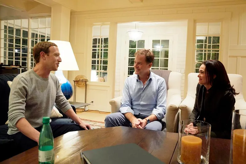 Mark Zuckerberg, Nick Clegg, Sheryl Sandberg of Facebook
