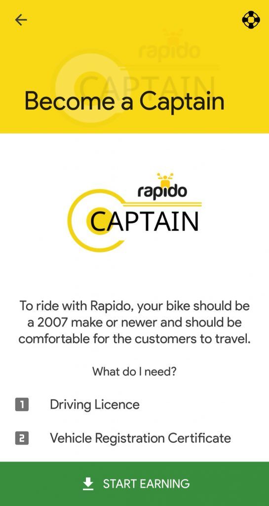 rapido captain food delivery