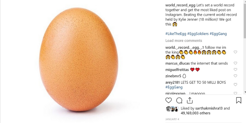 egg - photo of egg cracks world record for instagram likes