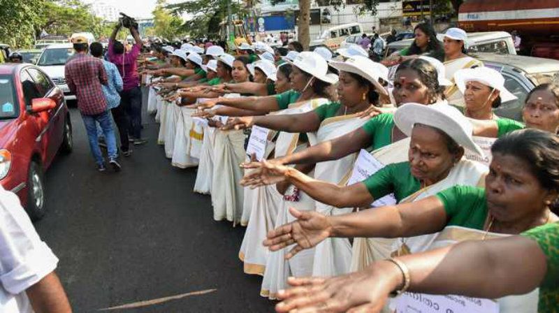 In a first, over 35 lakh women form human wall across Kerala to uphold gender equality