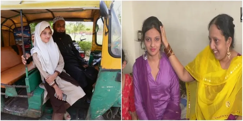 अपने माता-पिता के साथ आफरीन शेख (फोटो- ANI, TOI)