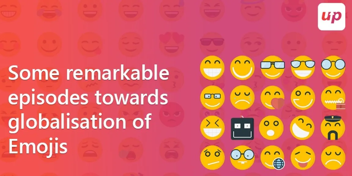 Some remarkable episodes towards globalisation of emojis 
