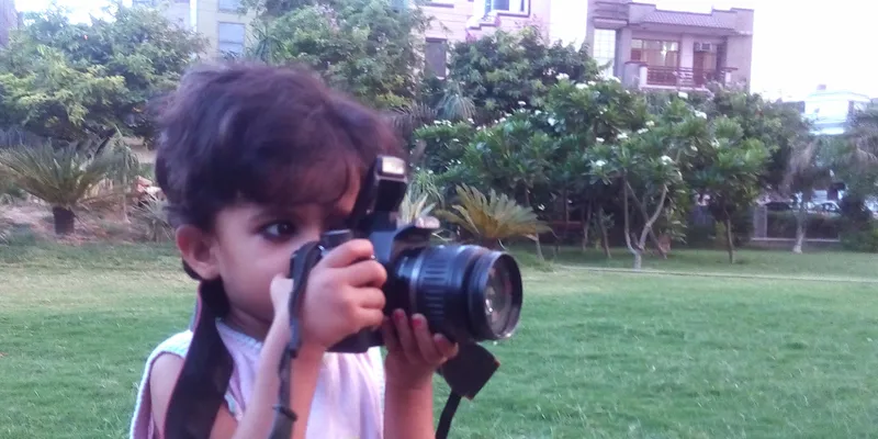 Nainika  Clicking with DSLR Camera 
