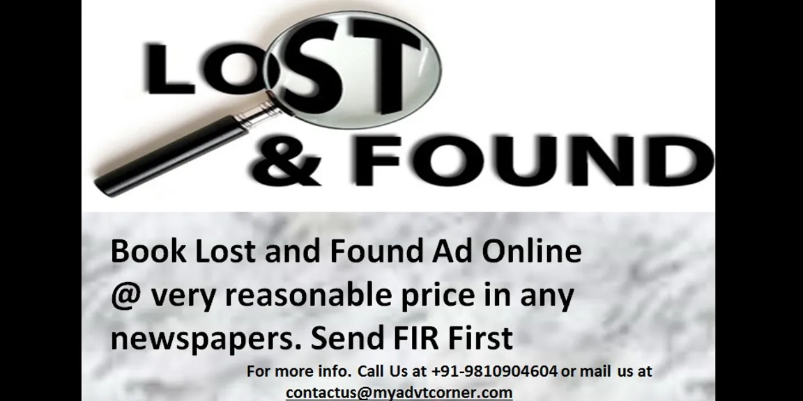 Want your lost item ASAP? draft your lost and found newspaper ad intelligently