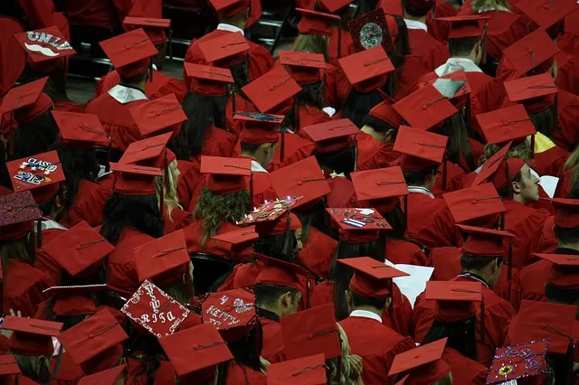 A college graduation ceremony