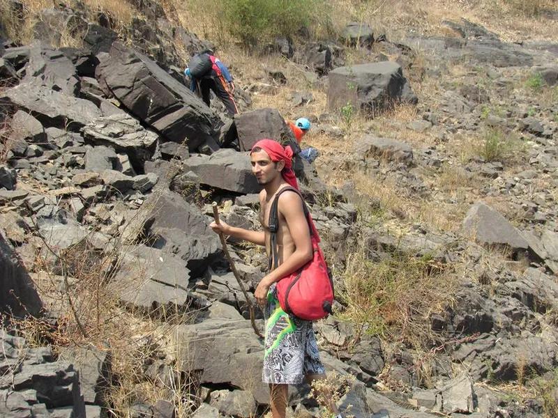 Arjun on the rocks just before the falls &nbsp; &nbsp; &nbsp; &nbsp;Picture Credit: Arjun Rajesh