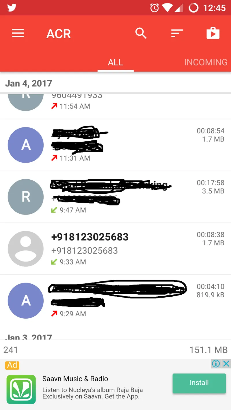 Unknown number calling