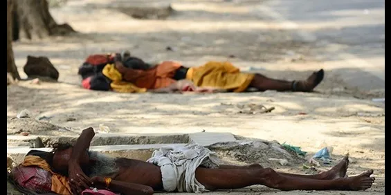 People who suffer from shortage of water during high temperature, Captured in Uttar Pradesh.