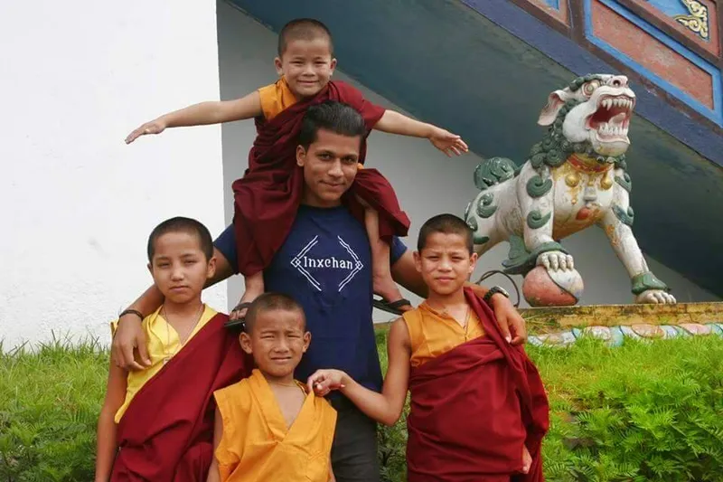 With local monks