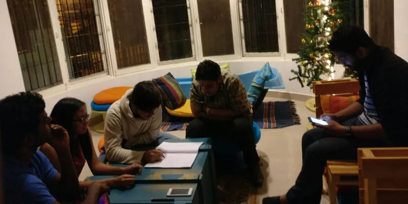 Collaboration in action in the main common room at Construkt