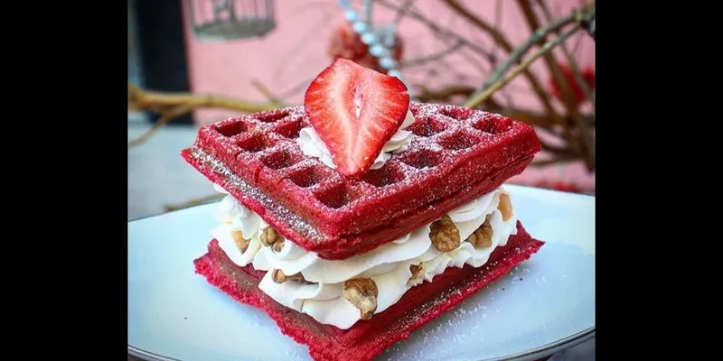 Red Velvet Waffle- One of Saloni's Favourites