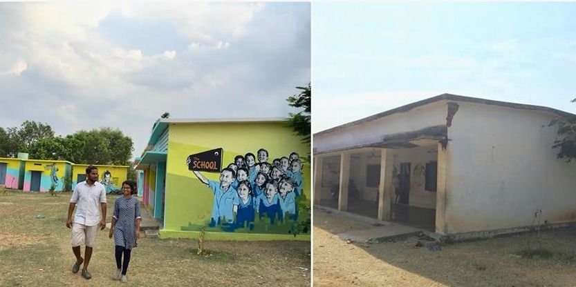 ड्रॉपआउट रेट कम करने के लिए गांव के स्कूलों को पेंट करने वाले जोड़े से मिलिए