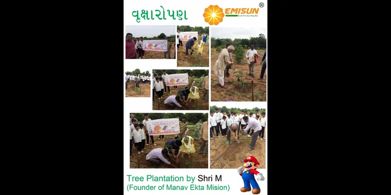 Tree Plantation by Shri M - Founder Manav Ekta Mission at Shri Vijay Orchards & Devpur Farmstay.(Kutch)