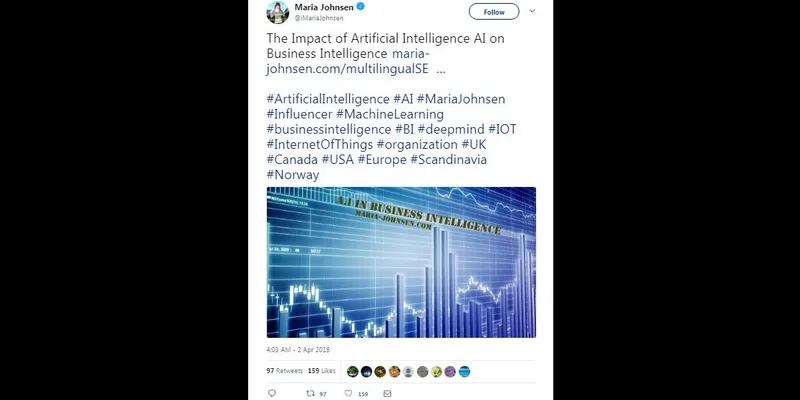 A Tweet by Maria Johnsen