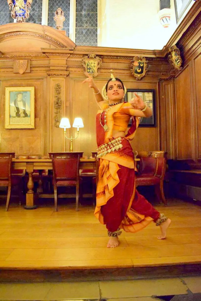 Performing Odissi at the historic Corpus Christi’s Hall, University of Oxford, for a charity event of OIS, on Nov 21, 2015, Saturday