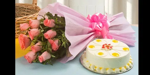Order a cake and flowers online to Chandigarh from Way2flowers.com