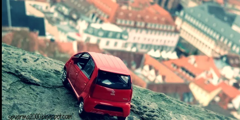 My little 1/43 Tata nano in Heidelberg, Germany