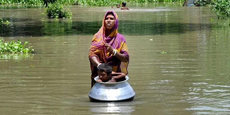 असम में बाढ़ का नजारा (साभार: आकाशवाणी)