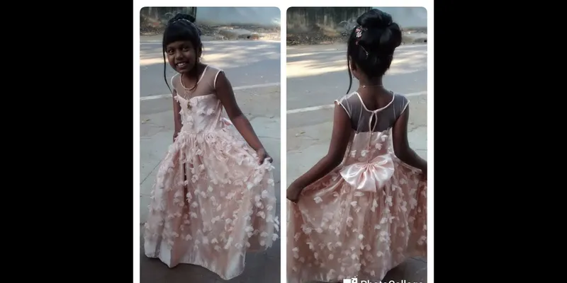 Her daughter in one of her creations