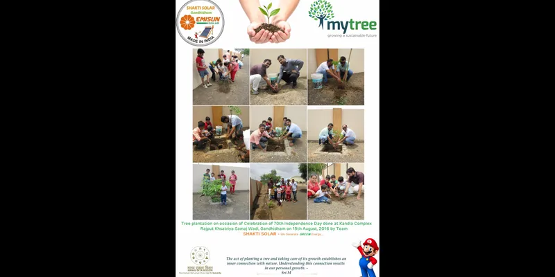 Tree plantation by young Team on occasion of Independence Day held at Gandhidham under #MyTree initiative.