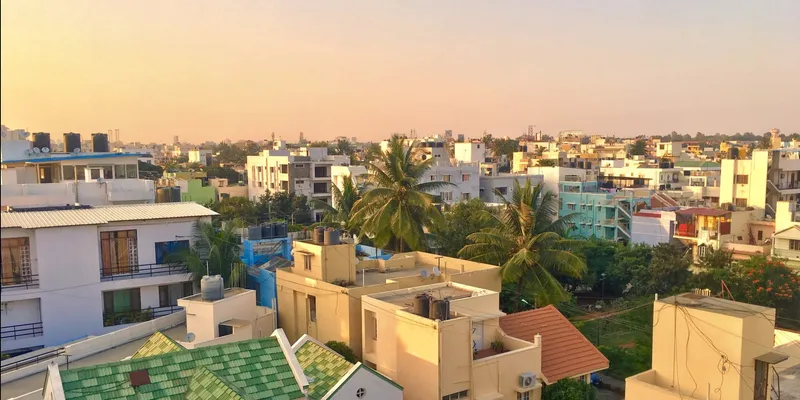 Rooftops of San Francisco, Shenzhen, and Koramangala, Bangalore. My new home.