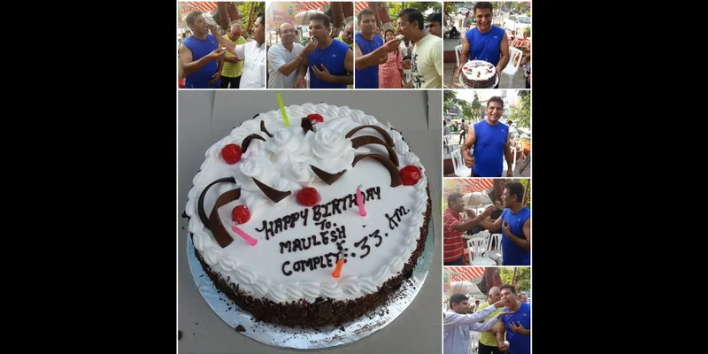 A Unique Celebration for Mr. Maulesh who completed 33 km running on his 33rd Birthday