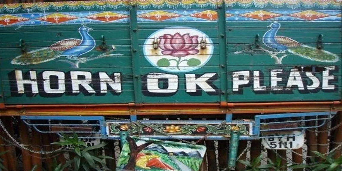 Why is ‘Horn OK Please’ painted on almost every truck in India?