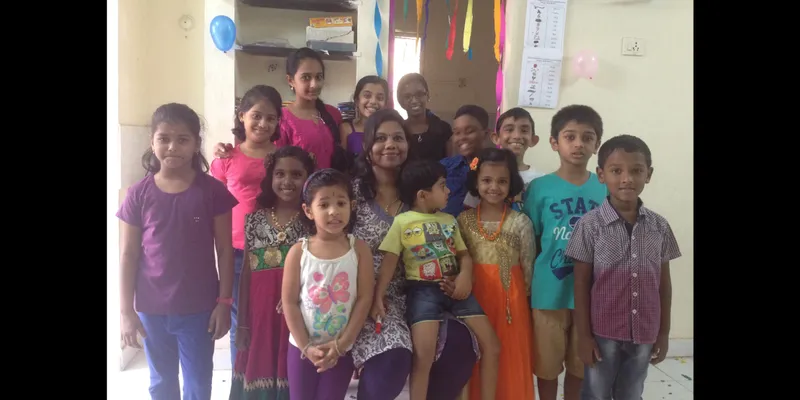 Padma with her students