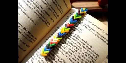 तुटलेल्या काचेच्या बांगडयांपासून बनवलेलं बुकमार्क