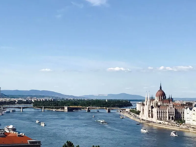 View of the Hungarian Parliament on the Danube river