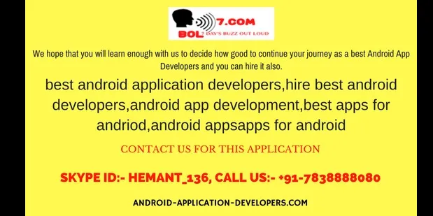 BEST ANDROID APPLICATION DEVELOPERS