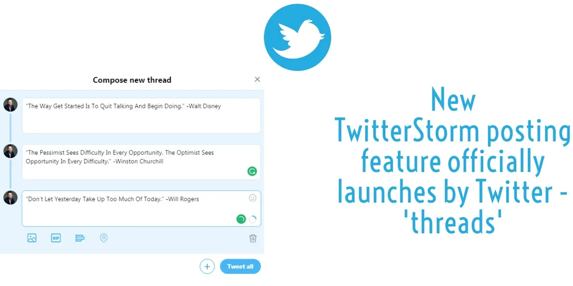 New TwitterStorm posting feature officially launches by Twitter - 'threads'