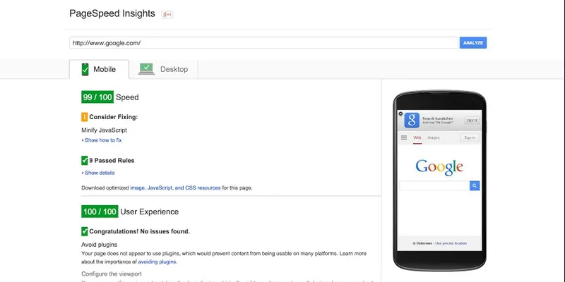 (PageSpeed Insights - Google Developers)