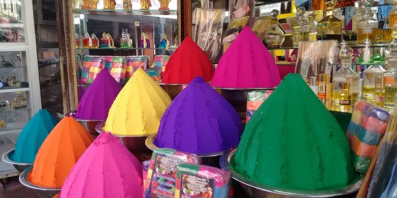Colours of Kathakali Make-up; Incense shop, Mattancherry